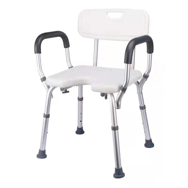 Shower chair with handrail and backrest bathroom chair